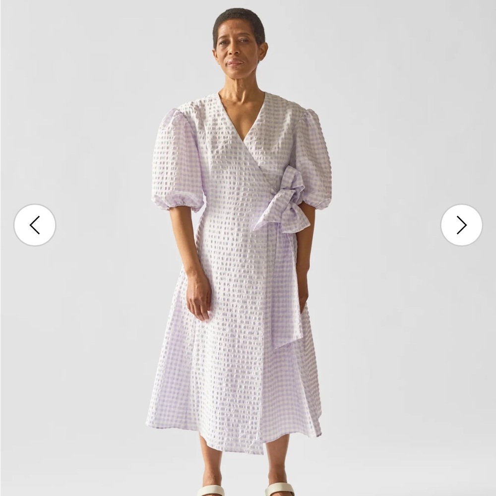 Wray Juliette dress hyacinth gingham purple plaid wrap large
